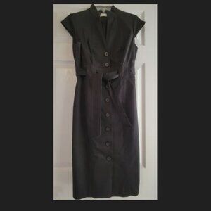 Calvin Klein Black Fitted Button-down Dress
